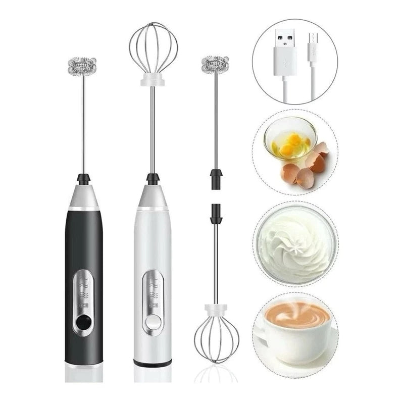 Mini Mixer Elétrico Recarregável 2 em 1 para Bebidas e Ovos – Praticidade e Sabor na Sua Rotina