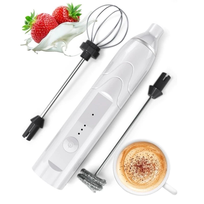 Mini Mixer Elétrico Recarregável 2 em 1 para Bebidas e Ovos – Praticidade e Sabor na Sua Rotina