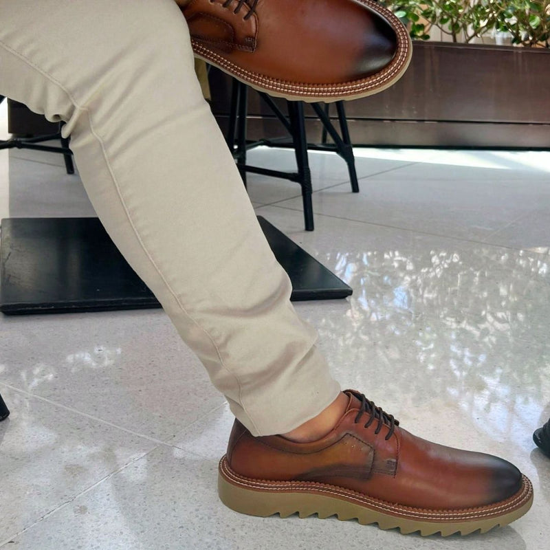 Mocassim Masculino Loafer Tratorado Caramelo