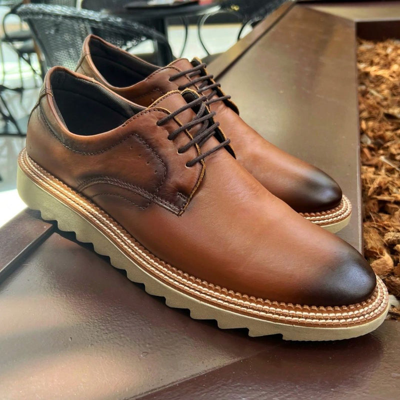 Mocassim Masculino Loafer Tratorado Caramelo