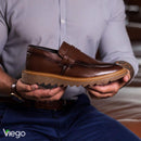 Mocassim Masculino Tratorado Marrom Rústico