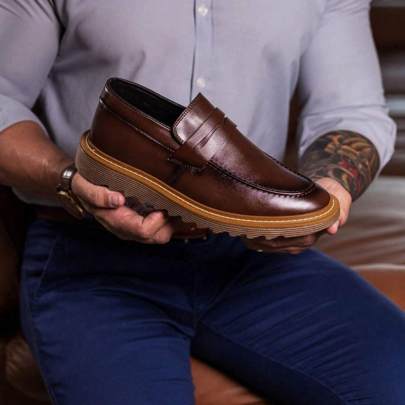 Mocassim Masculino Tratorado Marrom Rústico