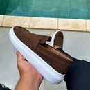 Mocassim Masculino Marrom Couro Camurça ROB