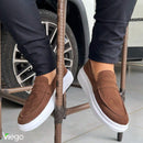 Mocassim Masculino Marrom Couro Camurça ROB