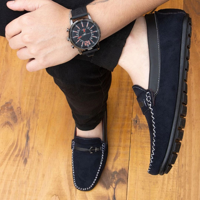 Mocassim Masculino Preto De Camurça Navy