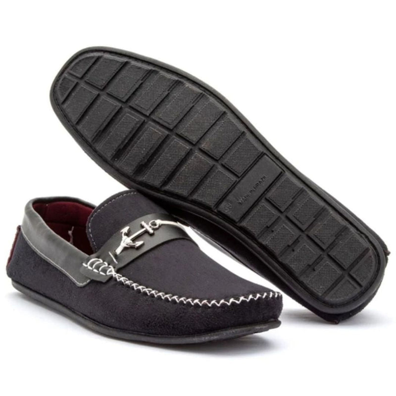Mocassim Masculino Preto De Camurça Navy