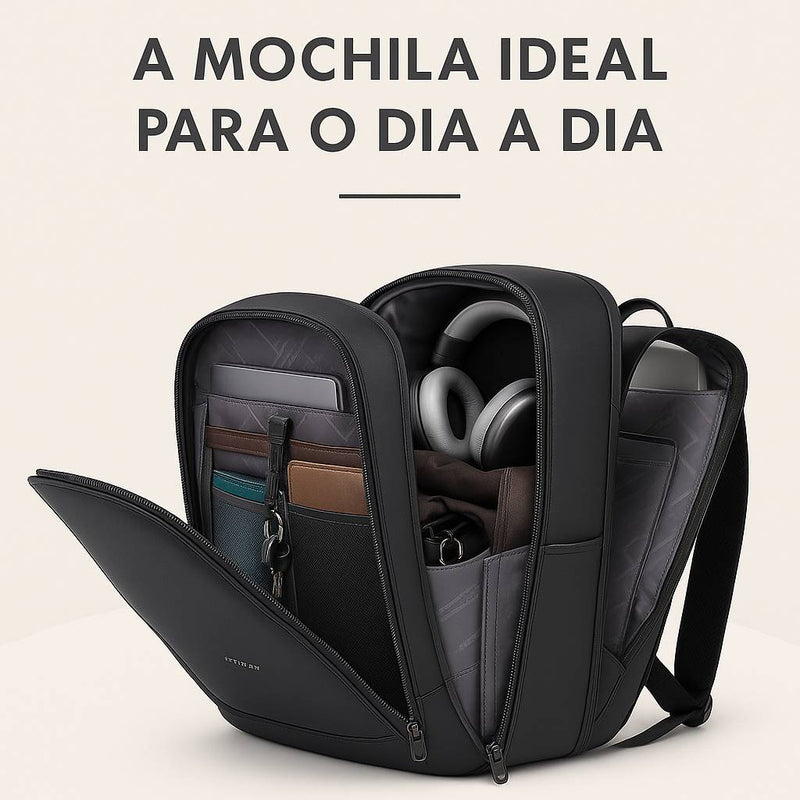 Mochila Masculina Bange Preta Grande Capacidade