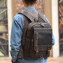 Mochila Masculina de Couro Genuíno Vulkan