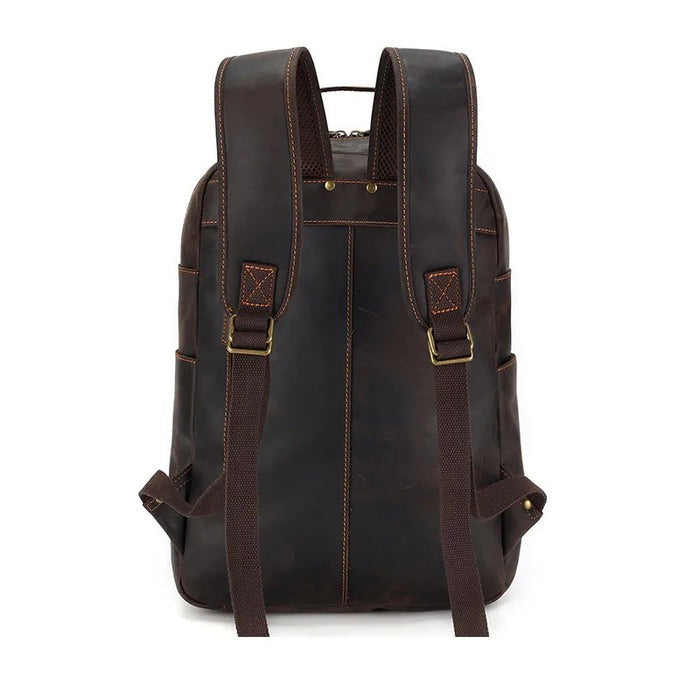 Mochila Masculina de Couro Genuíno Vulkan