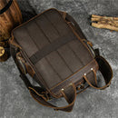 Mochila Masculina de Couro Genuíno Retrô