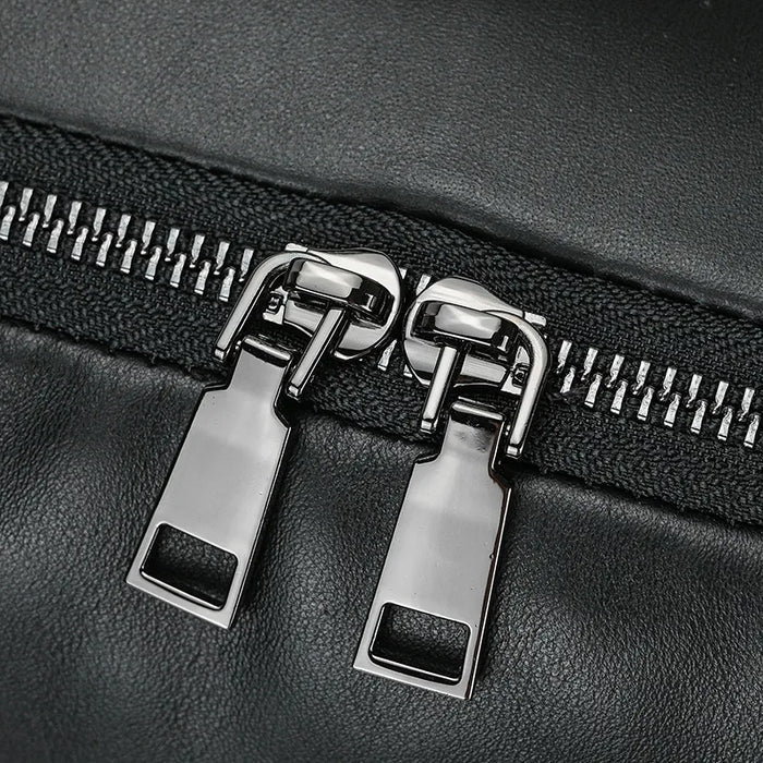 Mochila Masculina de Couro Genuíno Retrô