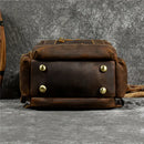 Mochila Masculina de Couro Genuíno Retrô