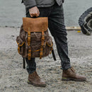 Mochila Masculina de Lona Estilo Vintage