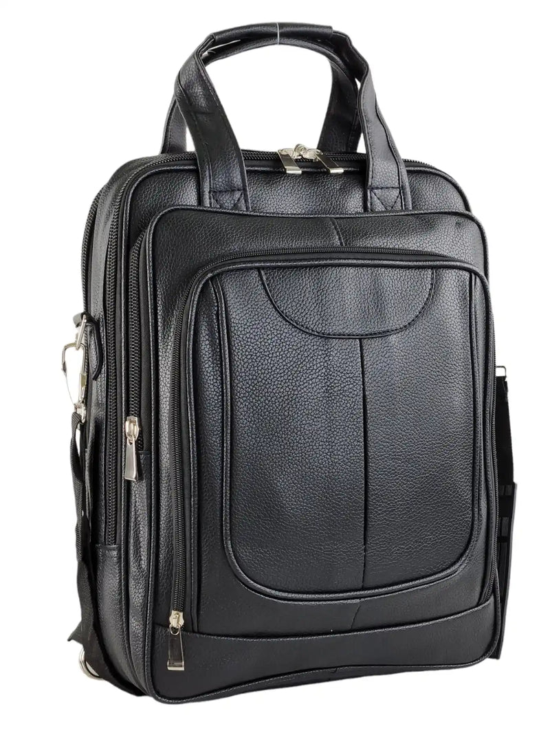 Mochila de Couro Executiva com Alça Transversal - Roma
