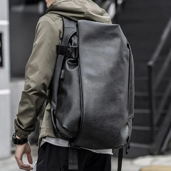 Mochilas de Couro Masculina Impermeável Vintage