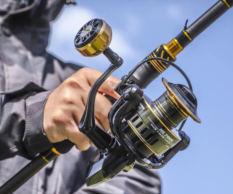 Molinete de Pesca LINNHUE HE: Recolhimento Rápido 5.2:1 e Drag de 10kg para Conquistar Grandes Peixes