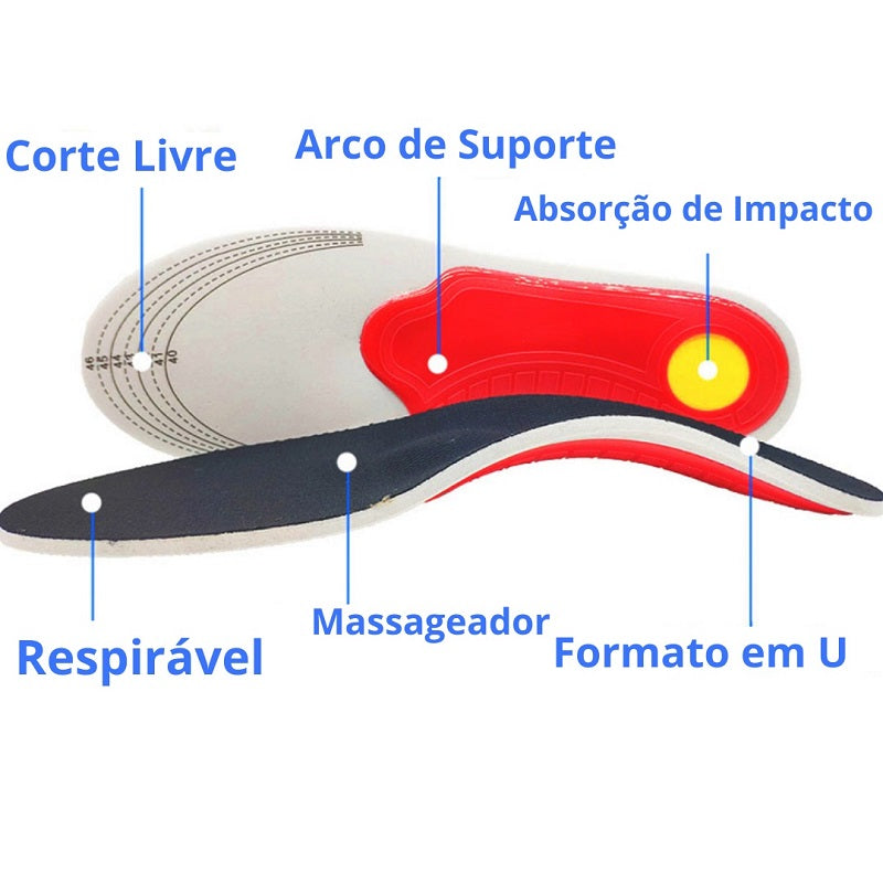Palmilha Magnética Ortopédica Anti-impacto Confort