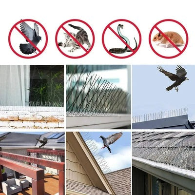 Proteção Eficaz Contra Pássaros para Telhas de Aço Inoxidável - 12 Peças