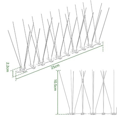 Proteção Eficaz Contra Pássaros para Telhas de Aço Inoxidável - 12 Peças