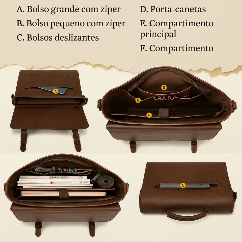 Pasta Carteiro Transversal Masculina | Vintage