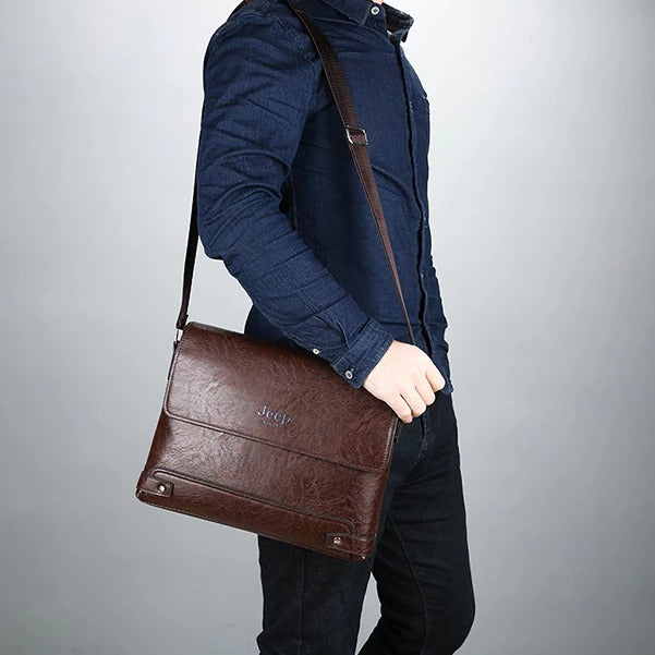 Pasta Bolsa Masculina de Couro Executiva Retrô Jeep