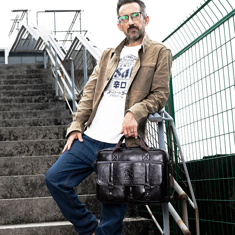 Pasta Executiva Masculina em Couro Leon