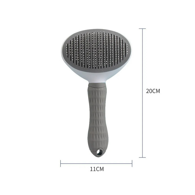 Escova Rasqueadeira Prática com Botão de Remoção de Pelos