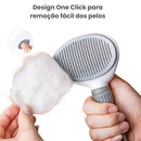 Escova Rasqueadeira Prática com Botão de Remoção de Pelos