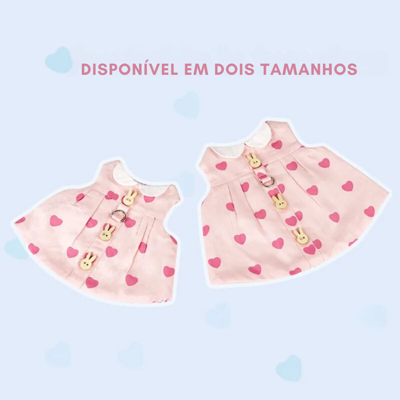 Conjunto Elegante de Vestido e Chapéu para Coelhos