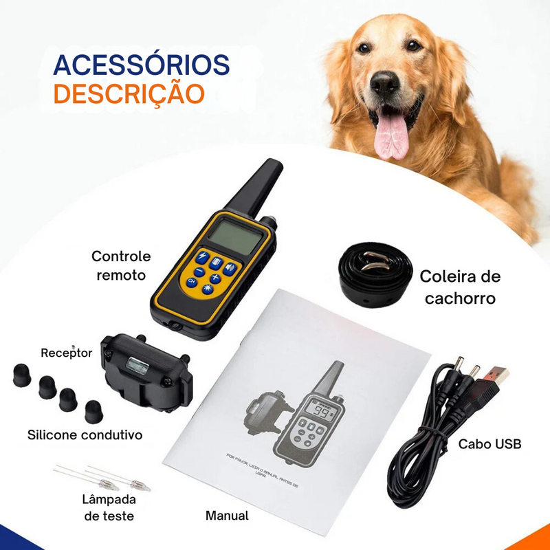 Coleira Elétrica de Treinamento: Controle de Latidos e Vibração para Cães