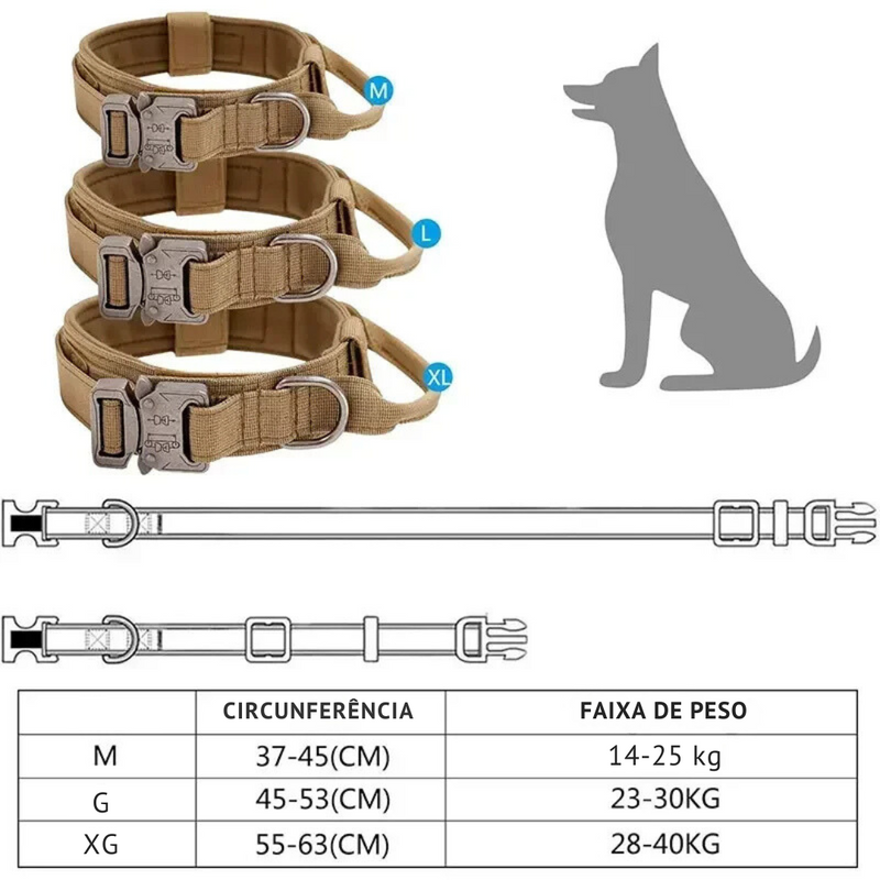 Coleira Tática Resistente para Cães Médios e Grandes: Treinamento com Conforto e Segurança