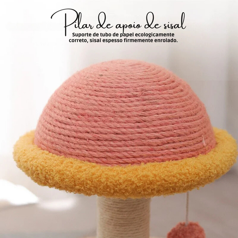 Mesa Giratória com Cogumelo Arranhador: Diversão e Conforto para Gatos