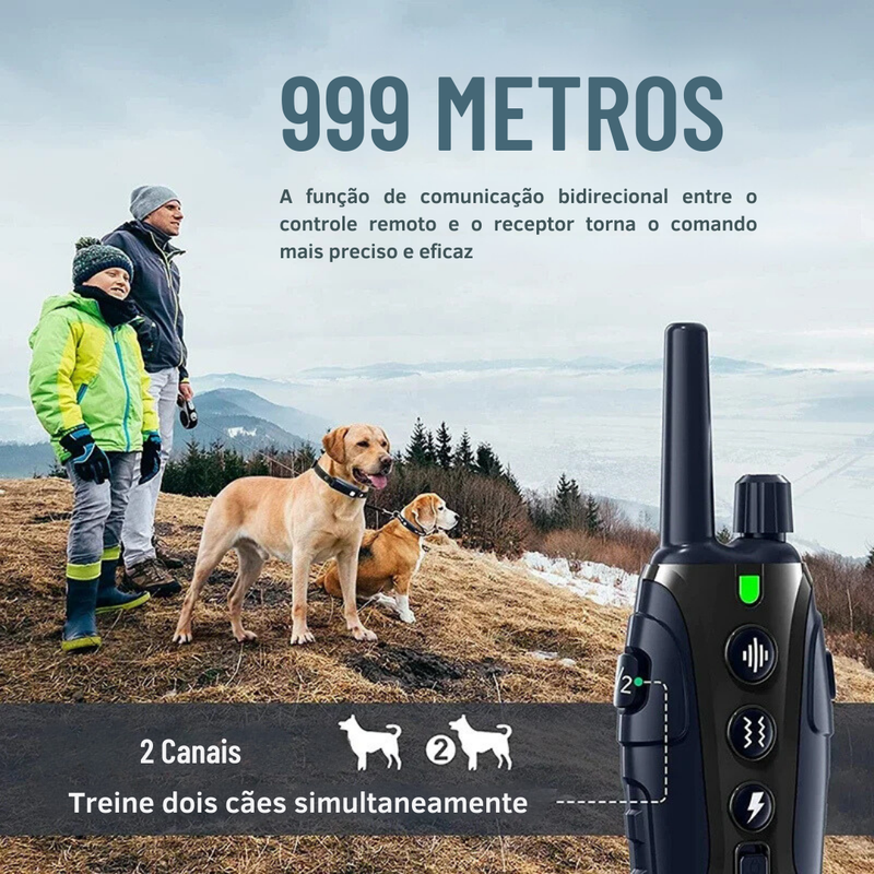 Coleira de Treinamento para Cães com 4 Modos e Alcance de 1000 Metros