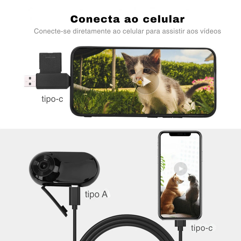 Câmera Corporal Pet 1080 Full HD Com Colar: Capture Momentos Incríveis de Seu Cachorro ou Gato