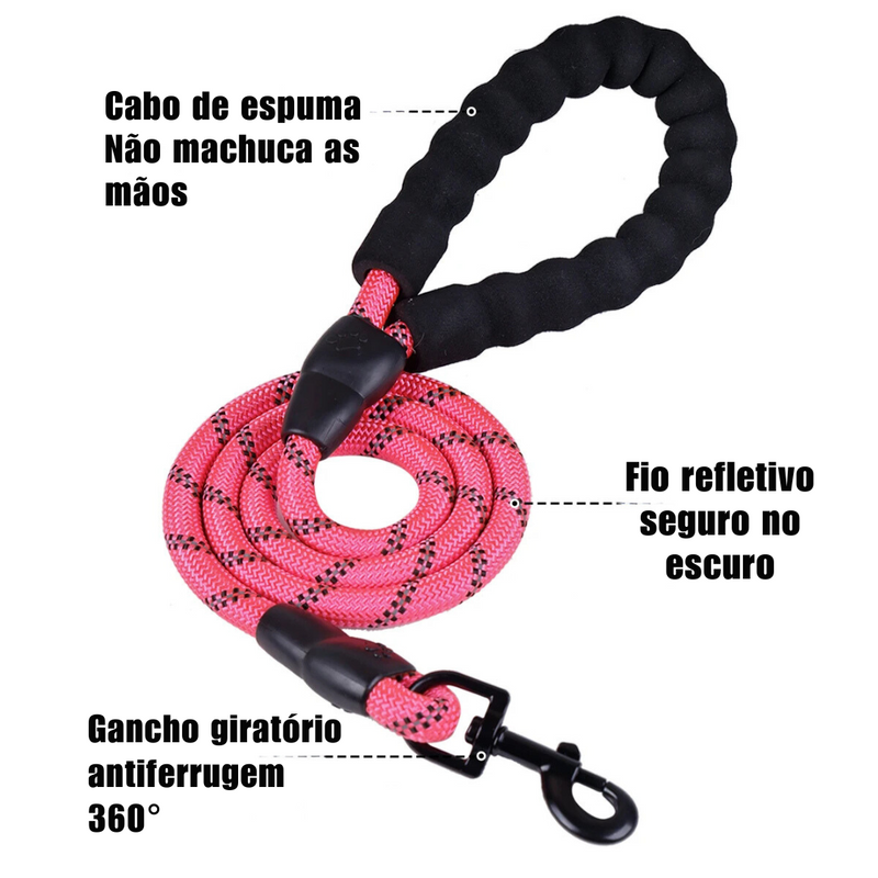 Coleira Peitoral Pink com Guia Reforçada: Conforto e Estilo para Seu Cachorro