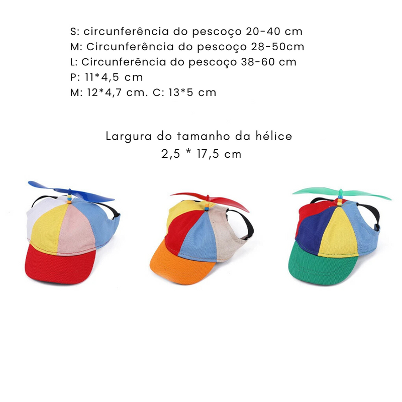 Chapéu Hélice Confortável para Cachorros com Abertura para Orelhas