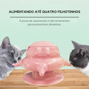 Amamentador Prático com 4 Bicos de Silicone para Filhotes de Cães e Gatos