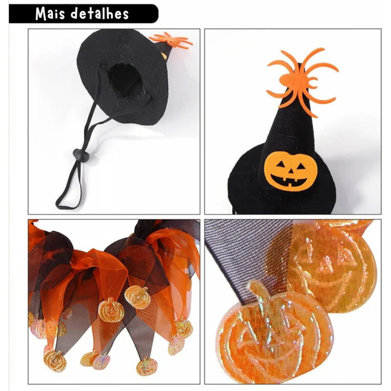"Fantasia de Halloween para Pets com Chapéu e Coleira Ajustáveis em Estilo Abóbora" 

**Produto que Transforma a Hora do Halloween em Diversão e Conforto para Seu Pet**