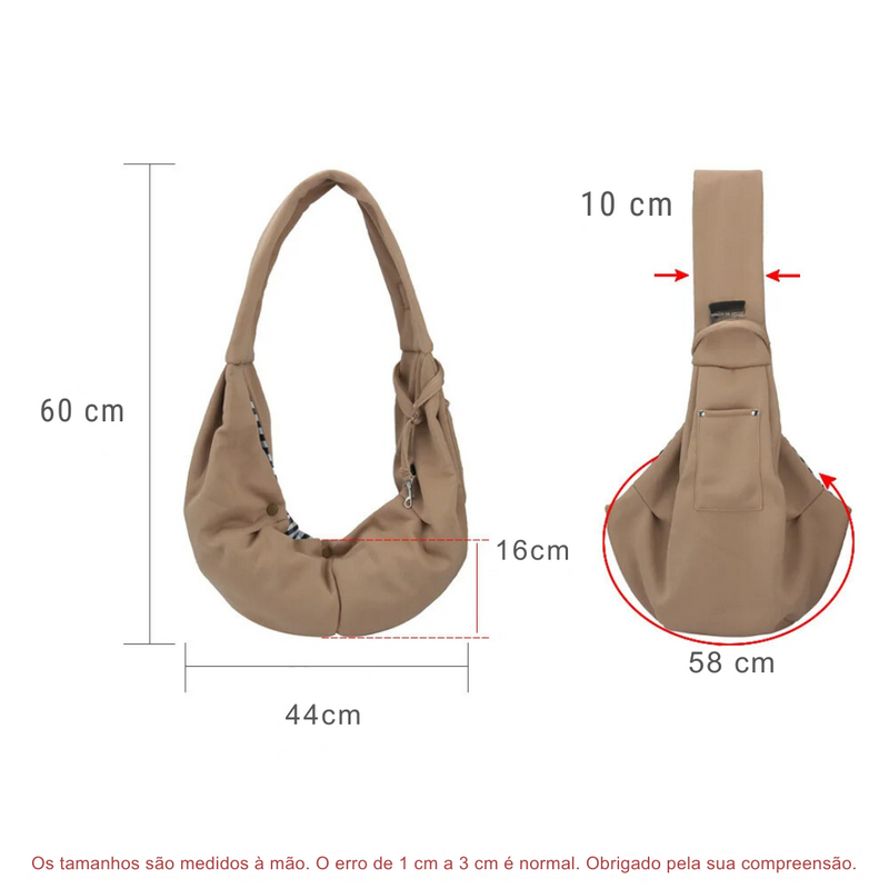 Bolsa Mochila de Ombro para Transporte Seguro e Confortável de Cães e Gatos