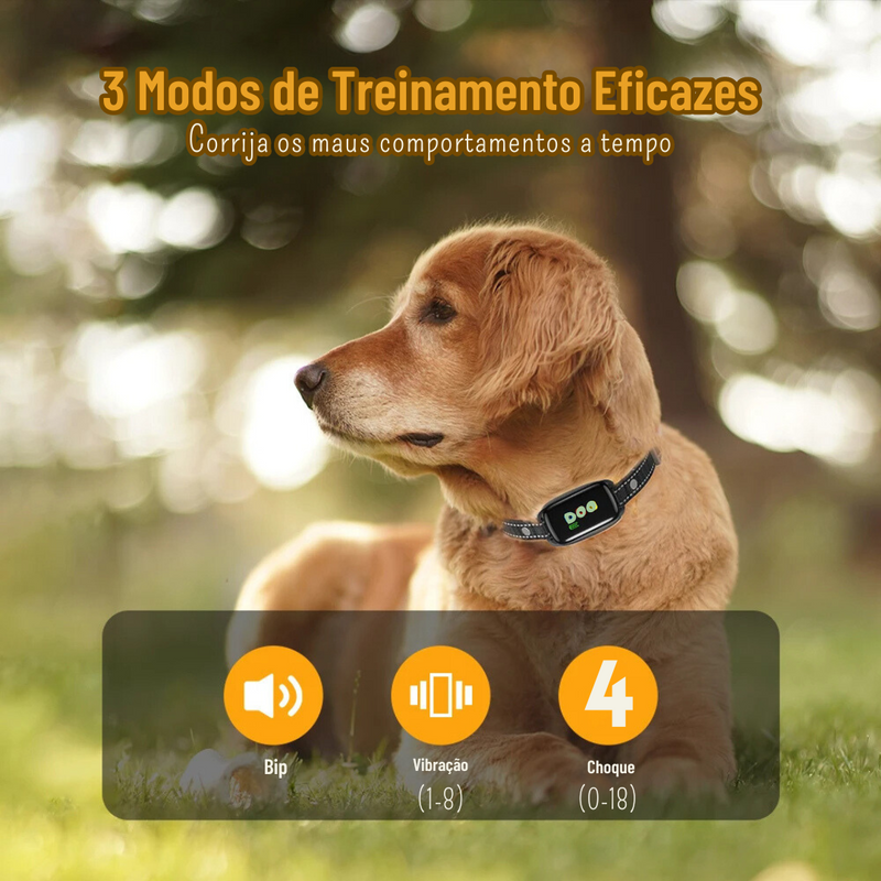 Coleira Eletrônica de Controle de Latidos para Treinamento de Cachorros – Conquiste o Silêncio e Melhore sua Rotina