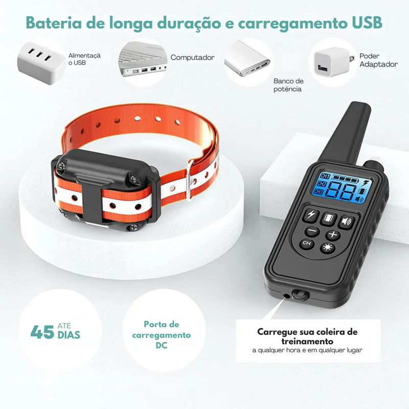 Coleira Elétrica de Treinamento: Controle de Latidos e Vibração para Cães