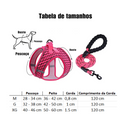 Coleira Peitoral Pink com Guia Reforçada: Conforto e Estilo para Seu Cachorro