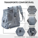 Mochila Confortável para Transporte de Cães e Gatos com Tela Respirável
