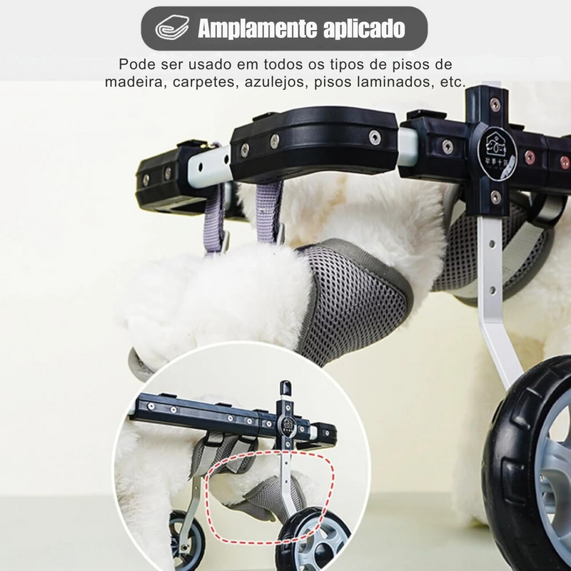Cadeira de Rodas Ajustável para Proporcionar Liberdade às Patas Traseiras de Seu Cão
