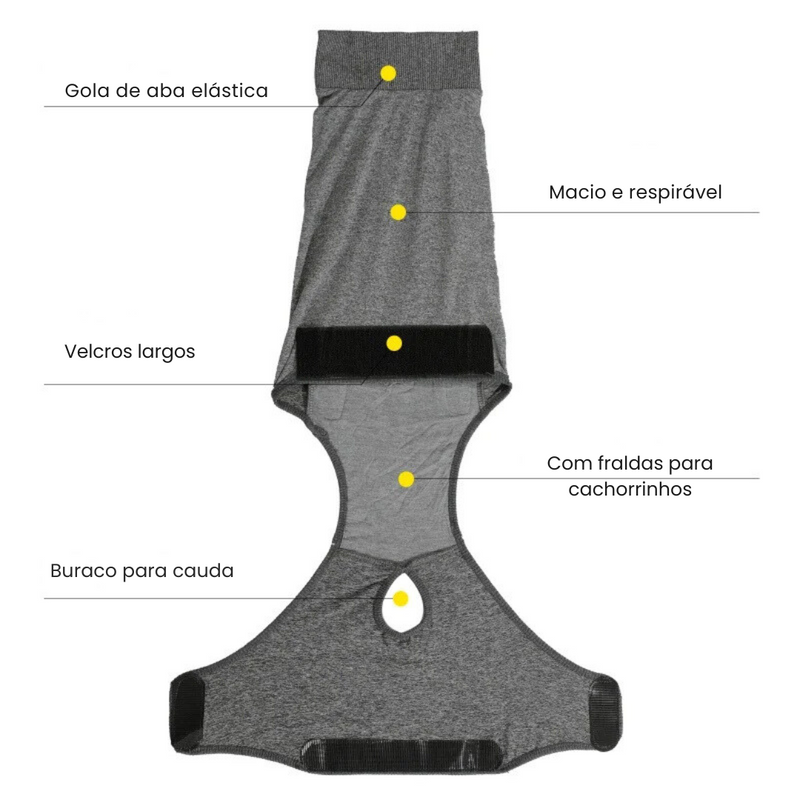 Roupa Confortável de Recuperação para Cães e Gatos