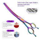 Tesoura de Tosa Profissional 7 Polegadas - Design Curvo para Precisão e Agilidade