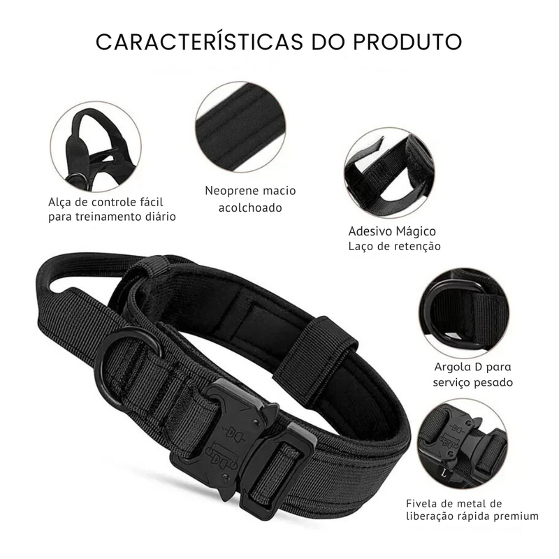 Coleira Tática Resistente para Cães Médios e Grandes: Treinamento com Conforto e Segurança