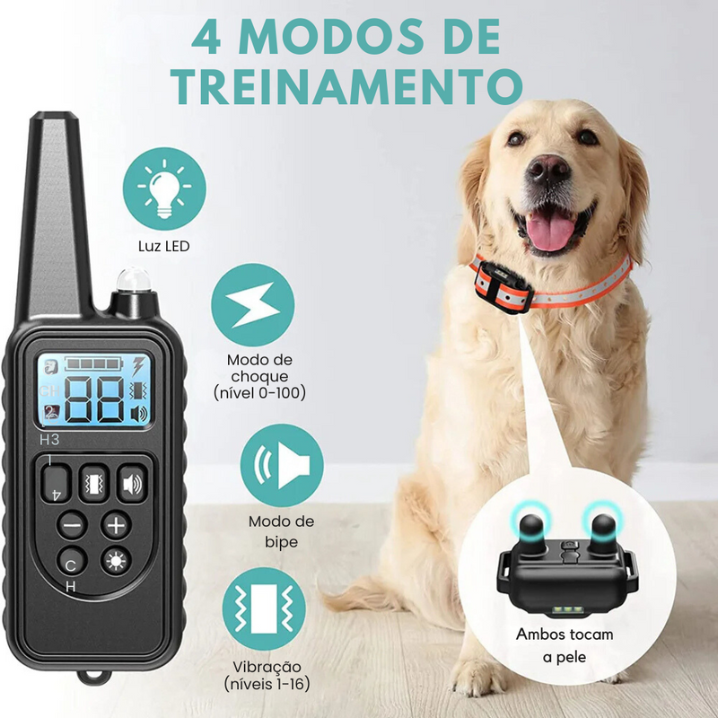Coleira Elétrica de Treinamento: Controle de Latidos e Vibração para Cães