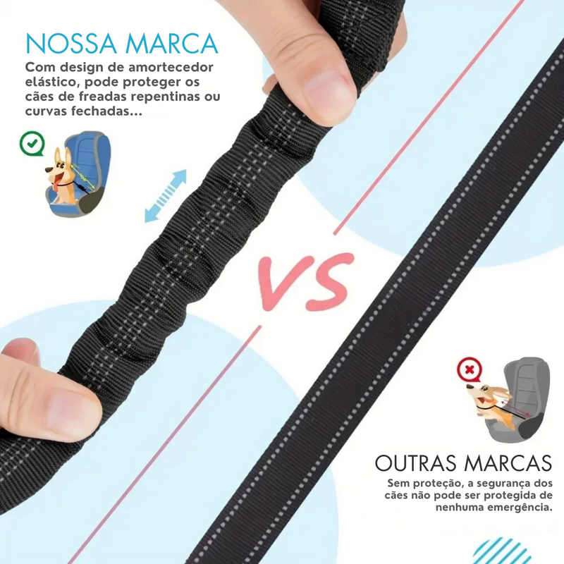 Cinto de Segurança Duplo para Dois Cães: Conforto e Proteção com Fivela de Metal