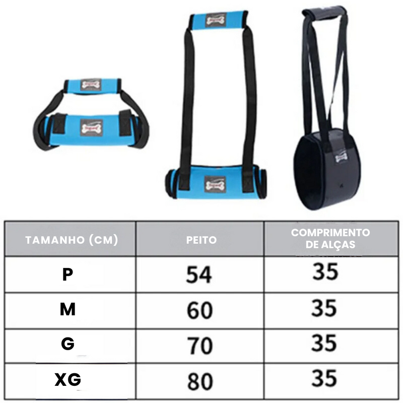 Sling Confortável Para Patas Traseiras de Cachorros em Recuperação Cirúrgica - Tela Respirável